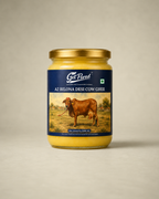 GetPured A2 Bilona Desi Cow Ghee photographed on a warm studio backdrop