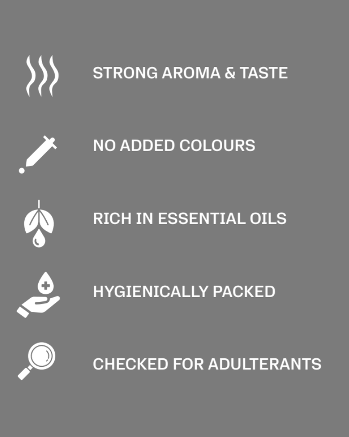Black Pepper Powder claims and nutrition information panel
