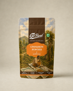 GetPured Cinnamon Powder 100g pack photographed on a warm studio backdrop