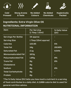 GetPured cold pressed extra virgin olive oil 500ml nutrition and ingredients panel