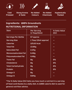 GetPured cold pressed groundnut oil 1000ml nutrition and ingredients panel