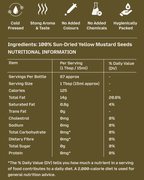 GetPured cold pressed yellow mustard oil 1000ml nutrition and ingredients panel