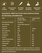 GetPured cold pressed yellow mustard oil 500ml nutrition and ingredients panel