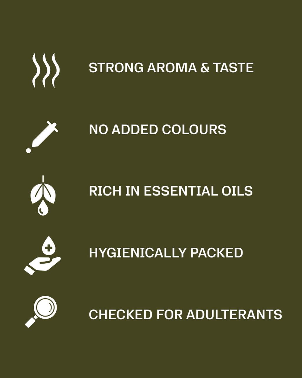 Coriander Powder claims and nutrition information panel