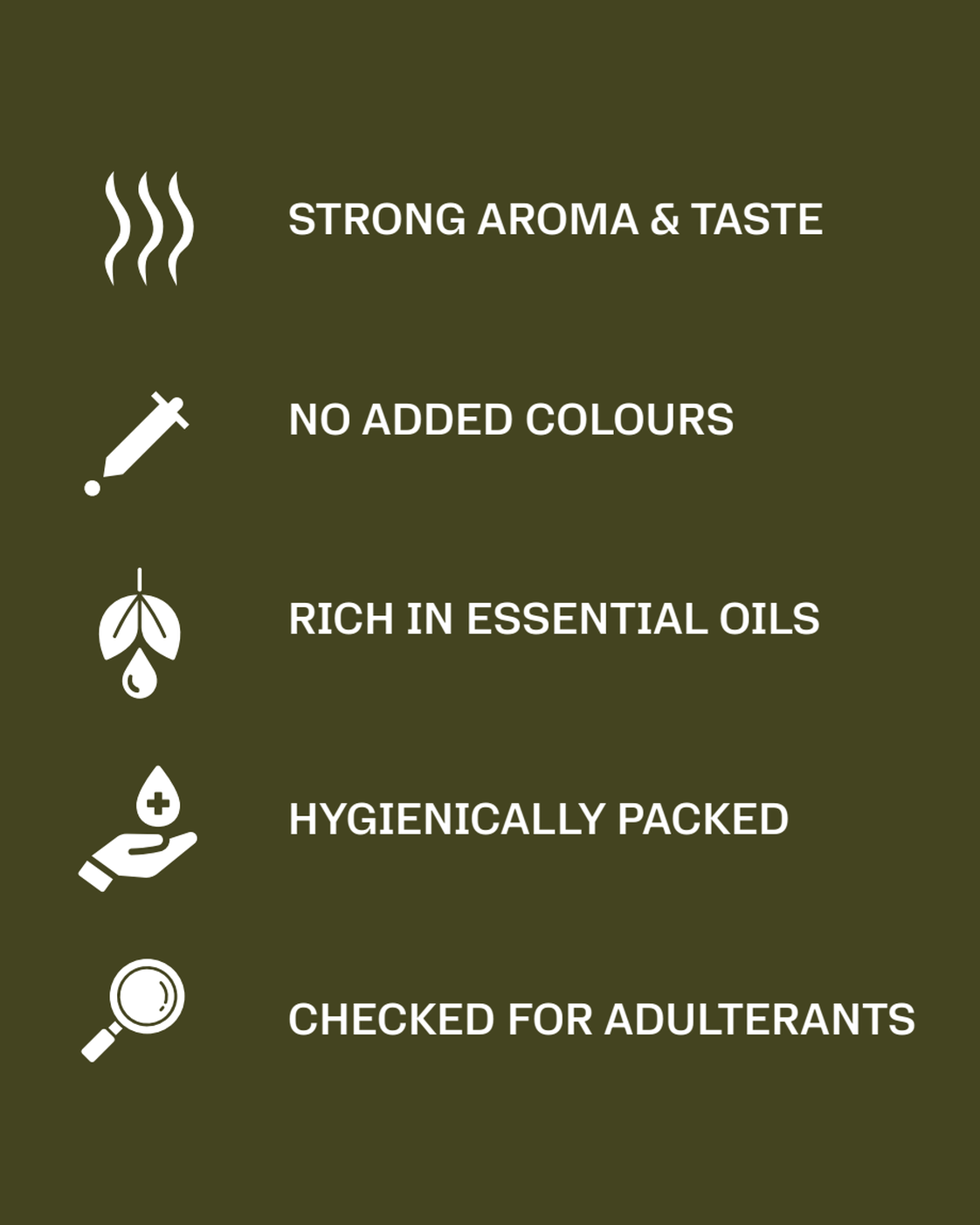 Coriander Powder claims and nutrition information panel