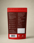 Back of the GetPured Red Chilli Powder 450g pack showing ingredients, nutrition, storage instructions, manufacturer details and FSSAI licence